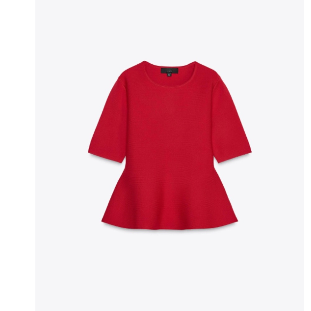 Zara Red Peplum knit Top